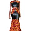 The Nuru Set – Crop Top & Skirt in Tricolor Ankara