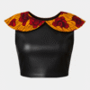 Ankara faux leather crop top